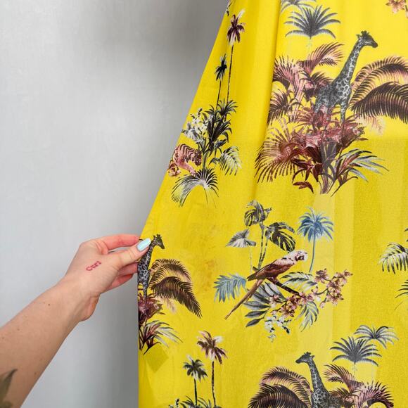 Le Superbe Tropical Chiffon Kimono Duster Robe Dress, Size 2 - Picture 8 of 11